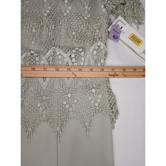 Karen Miller Petite 8 Mother of the Bride Cocktail Formal Maxi Dress Green NWT - Picture 9 of 11